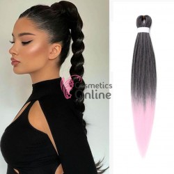 Coada de par dreapta Afro Vigorous Easy Jumbo Braids Hair de  65 cm Brunet -Pink Ombre EZ 1B - Pink
